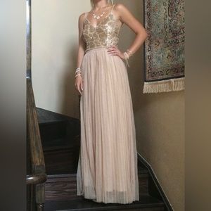 Honey (Chelsea) Formal Gold/Nude Dress